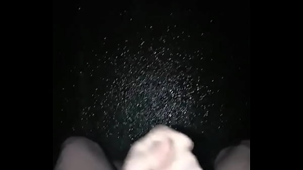 Jerking off outside big cumshot #7