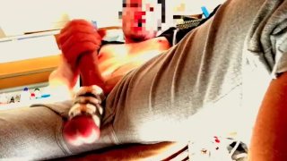 HUNG WHITE VERBAL GOONER DROOLING OVER BALL-STRETCHED COCK